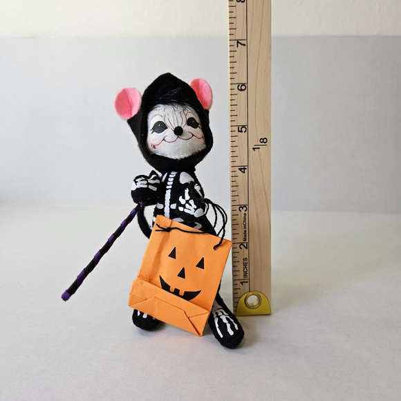 Annalee Skeleton Mouse 6" Halloween Figurine Felt Doll Trick or Treat Whimsical - Picture 3 of 15